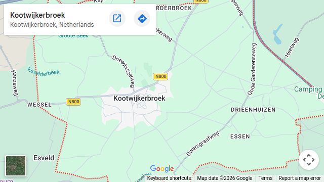 Kaart van Kootwijkerbroek, de vestigingsplaats van Schouten Bouw & Verbouw
